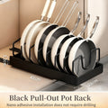 Slide-Out Cookware Organizer, Metal Cabinet Rack with Adjustable Dividers for Pots, Pan Lids, Baking Trays and Plates in Black, White or Gray, 1 or 2 Pieces