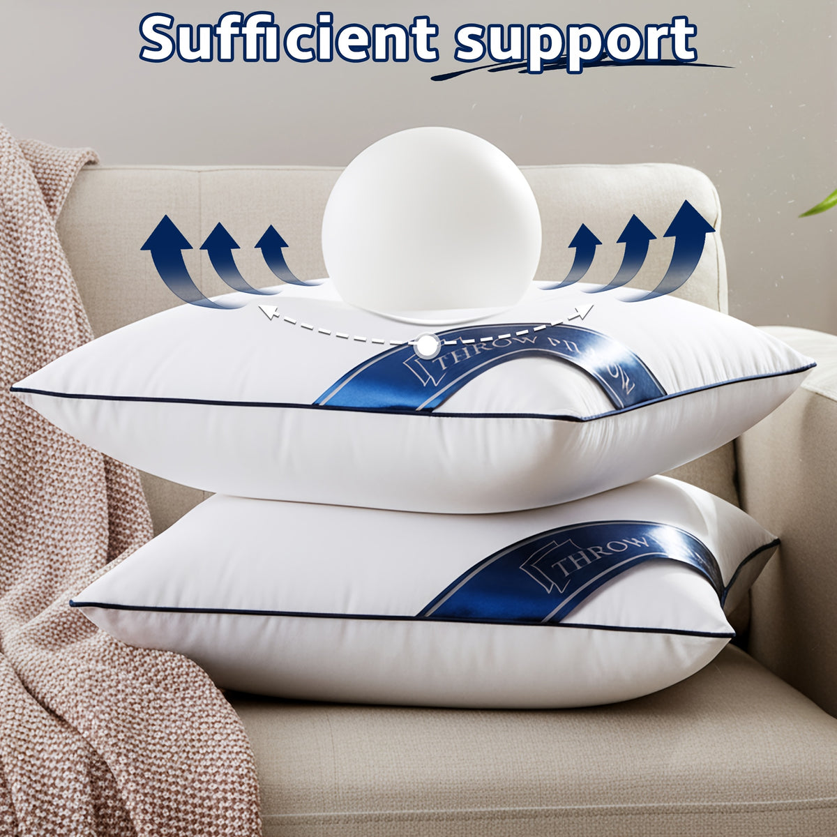 4pcs High-quality Decorative Pillow Core, Outdoor/Indoor Square Pillow, Ultra-Fluffy, Skin-Friendly, Cloud-Like Softness & Quick Reboun, Ideal for Sofa, Recliner, Bed, Garden, Courtyard, Multiple Uses, A Perfect Gift for The Family