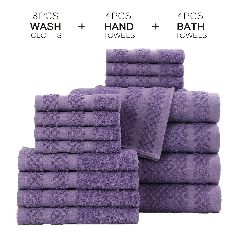 32pcs/16pcs/10pcs Bath Towel Set, 4pcs Bath Towels&2pcs Hand Towels&4pcs Washcloths, Solid Color, Cotton Towel, Absorbent, Quick-drying, Soft And Comfortable, Bathroom Supplies, Towels for Bathroom, Shower And Hotel