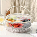 Portable Ice Bucket and Fruit Storage Box, Round Beverage Container for Ice, Beer and Champagne at Outdoor Gatherings, Picnics and Home Parties