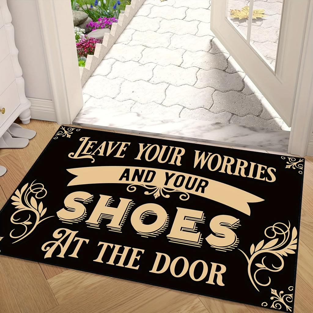 Leave Your Worries And Shoes Doormat Welcome Entrance Carpet Non-Slip Floor Mats Indoor Home Decor