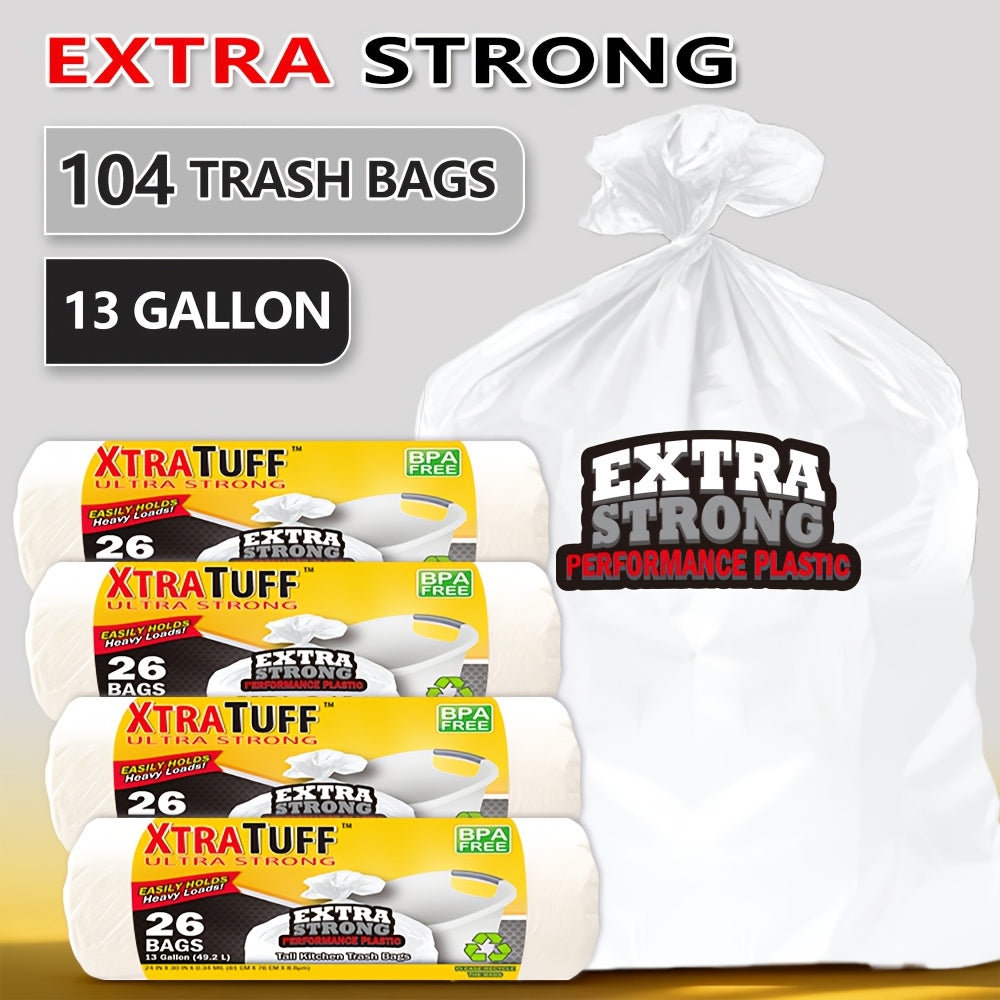 44/62/85/104/130/170/180/360 Bags 13 Gallon Boxed Expandable Heavy-Duty Plastic Multipurpose Disposable Garbage Bags-Super Strong, Leak-Resistant, Odor-Proof For Bedroom, Kitchen, Living Room, Outdoor, Toilet Use Trash Bag - Convenient Sanitary