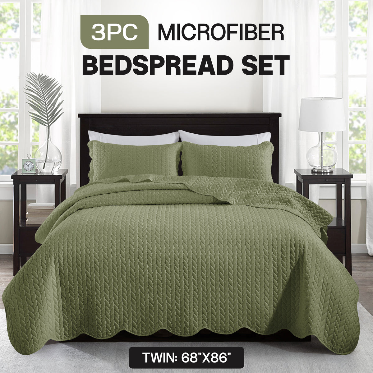 3pcs Bedspread Set Bedspreads with free Pillow Shams - Leaf Pattern Soft & Breathable Bedspread Lightweight Microfiber Bedspread - Modern Style Floral Pattern Coverlet For All Seasons - Christmas Gifts For Family And Friends (1 Bedspread, 1 Or 2 Pillow Sh