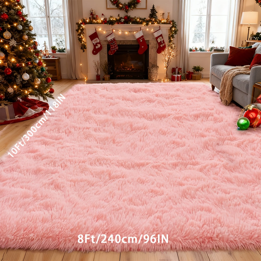 A Super Soft Thick Plush Carpet, Fluffy And Soft, Suitable for Bedroom Indoor Carpet, Non-Slip Soft Machine Washable Carpet,Ideal for Bedroom, Living Room,Study, Dorm,,Home Decor, Christmas Gift, Christmas Decor