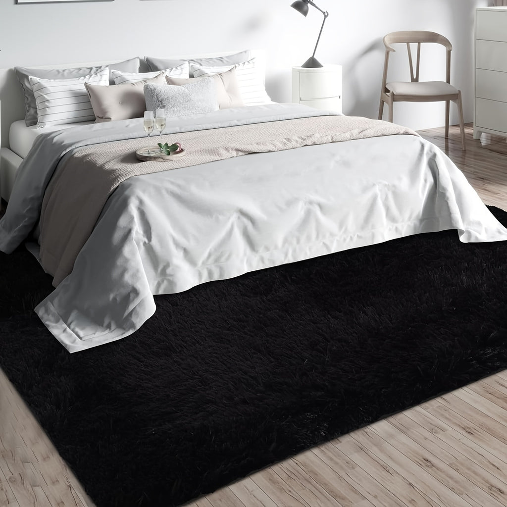 Fluffy Bedroom Carpet Shaggy Fuzzy Grey Soft Rugs for Bedroom Plush Rug Thick Area Rugs for Living Room Cute Room Decor