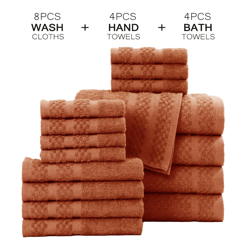 32pcs/16pcs/10pcs Bath Towel Set, 4pcs Bath Towels&2pcs Hand Towels&4pcs Washcloths, Solid Color, Cotton Towel, Absorbent, Quick-drying, Soft And Comfortable, Bathroom Supplies, Towels for Bathroom, Shower And Hotel