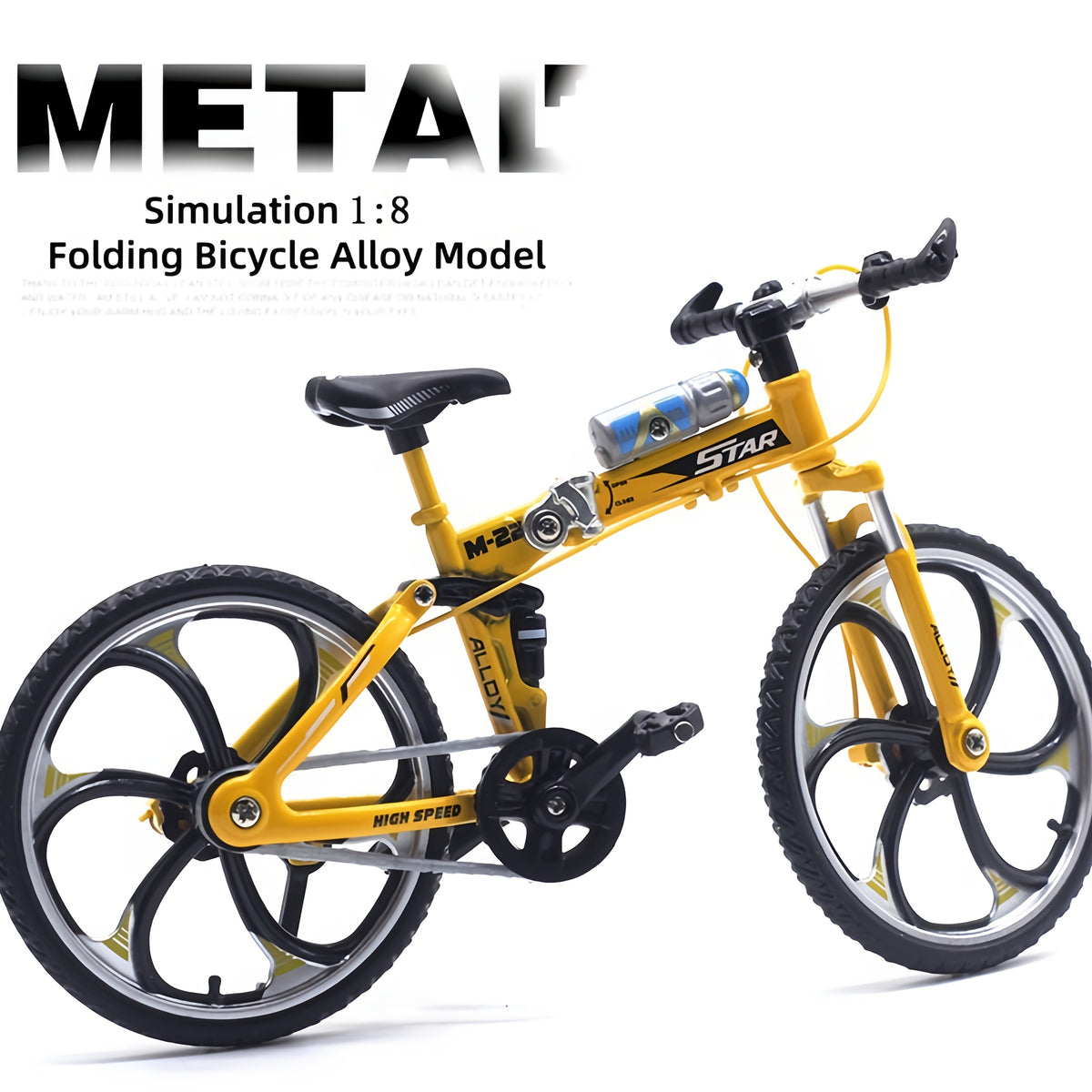 1:8 Scale Alloy Mountain Bike Model, Foldable, Available in Three Colors, Suitable as a Holiday Gift for Family, Friends, Classmates, and Colleagues for Christmas and New Year, Home, Bedroom, Living Room, and Office Decorative Craft