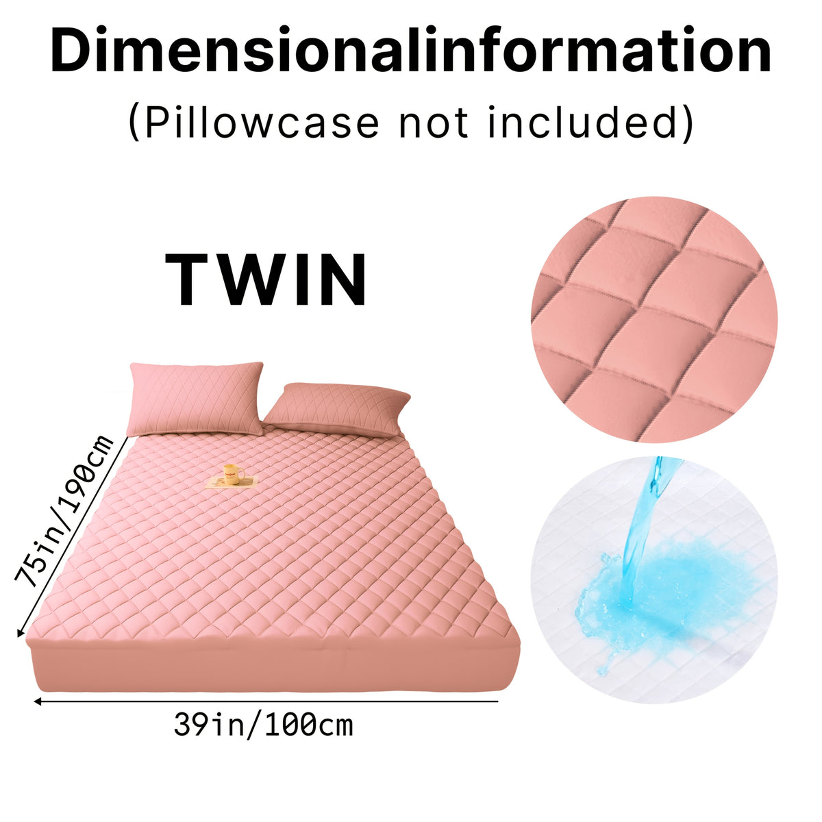 1pc Modern Waterproof Non-Slip Kids & Children Mattress Protector, Solid Color Quilted Bed Cover with 9-15 Inches Deep Pocket, Effective Barrier & Breathable Bedding, Ideal for Bedroom, Guest Room And Hotel, Available In Random Colors(No Pillowcases)