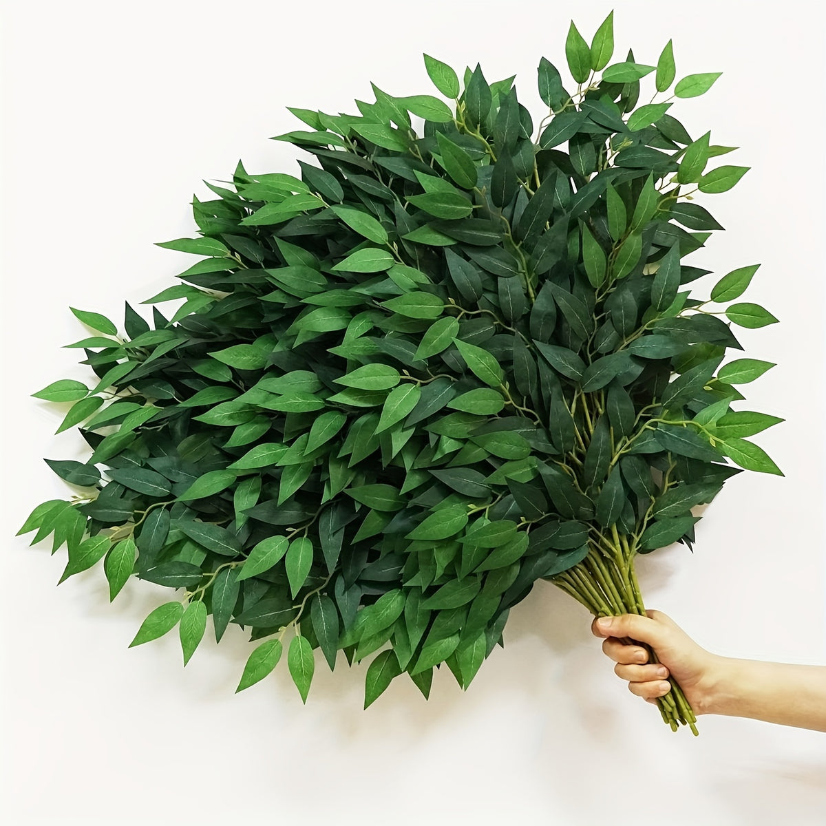 16/ 24/32pcs Italian Ruscus Greenery Stems, 27.6in Artificial Green Leaf Garland Vines Hanging Spray For Wedding Arch Bouquet Filler Table Centerpieces Home Decor