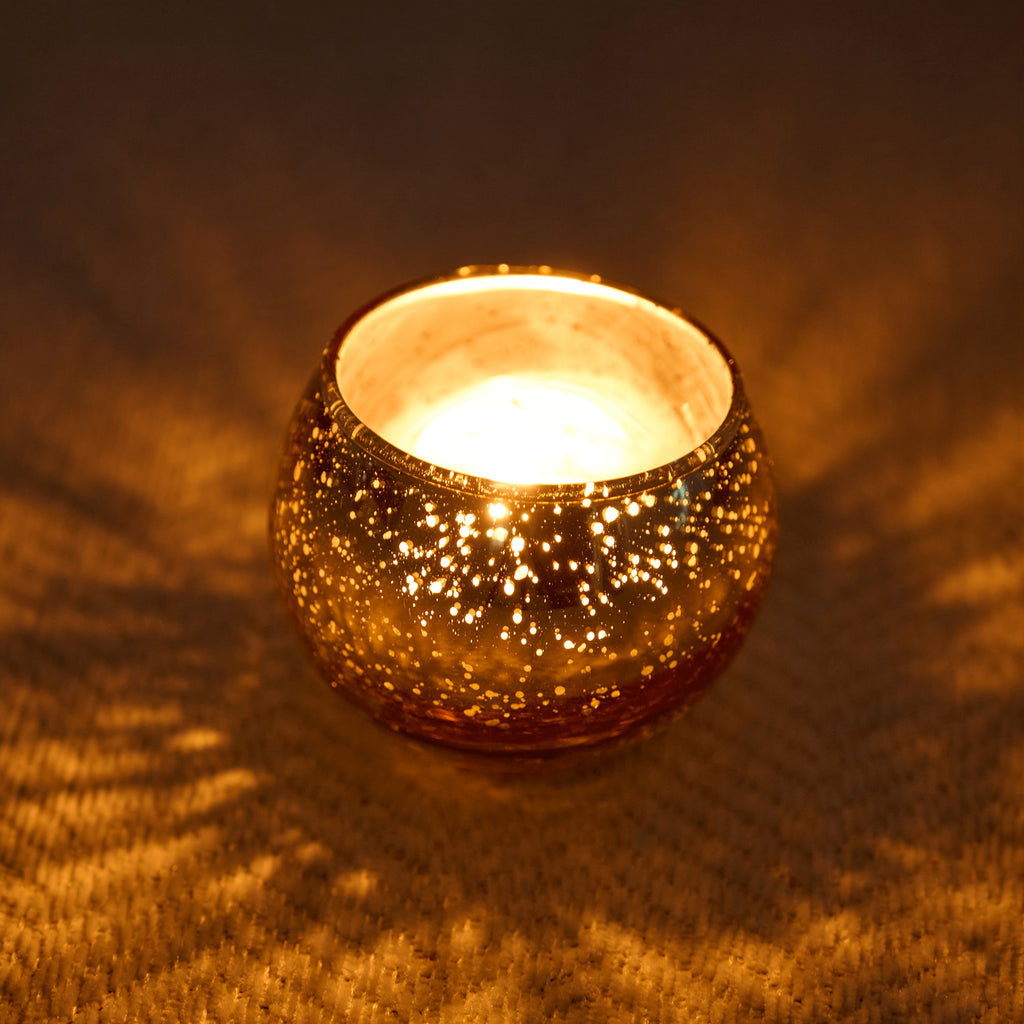24/6pcs Votive Candle Holders for Wedding, Hurricane Candle Holders Bulk, High-Temperature Glass, Romantic Dinner Additions, Perfect for Weddings, Parties, Birthdays, Thanksgiving, Valentine'S Day Decorations, Golden/Pink/Silver/Blue/Green