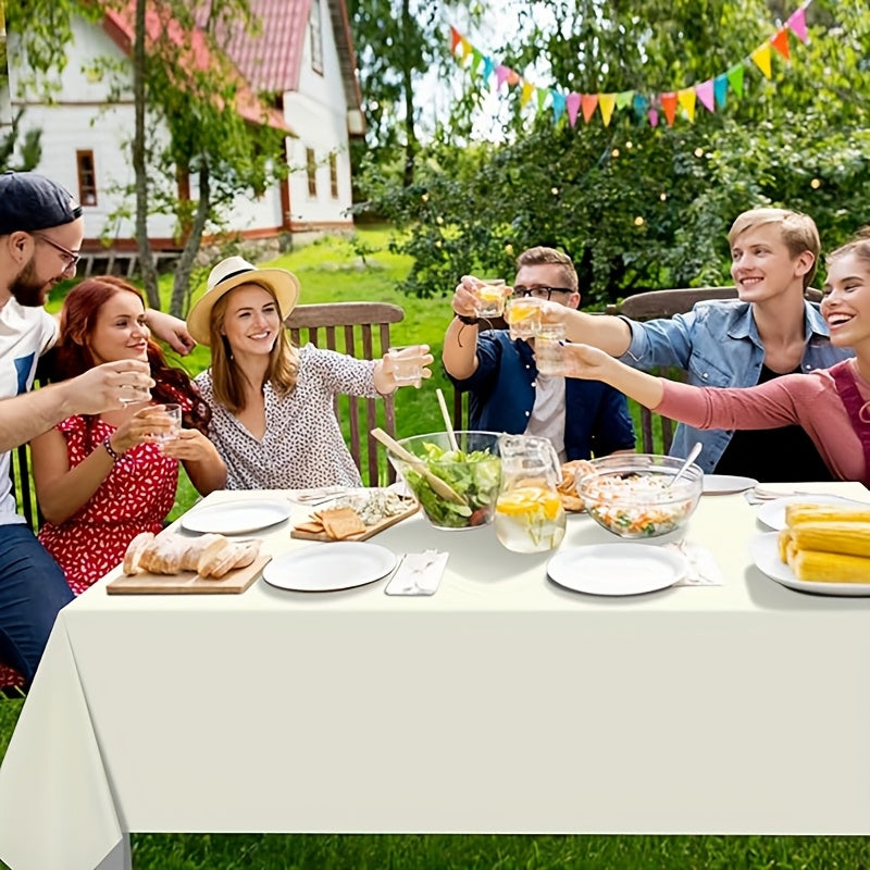 6 Pack Disposable Plastic Tablecloths 54"x72" - Vibrant Solid Colors for Indoor/ Outdoor Parties, Weddings, Birthdays, Christmas, Anniversaries & Gender Reveals - Durable Machine-Made Buffet Table Coverings, Disposable Table Cloth, Party Table