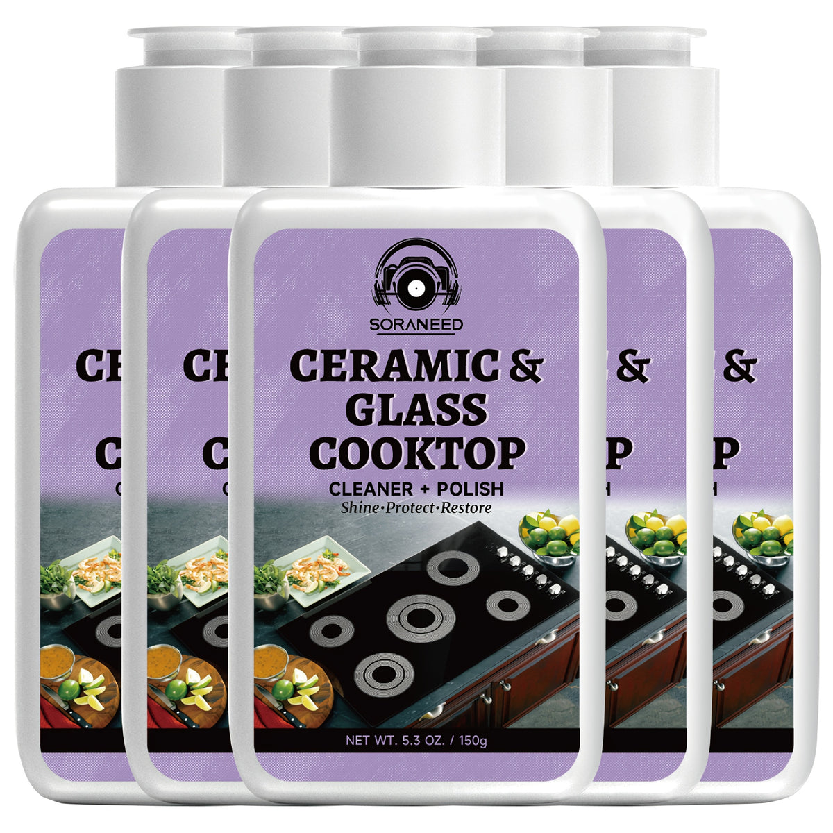 Fast-acting Ceramic Stove Cleaning Kit, A Fast-acting Stovetop Cleaner That Removes Burnt-on Grease And Stains Without Leaving Scratches. Gentle Ingredient, Non-irritating And Non-pungent, No Toxic Residue, A Healthier Home Clean Supplies And Produc
