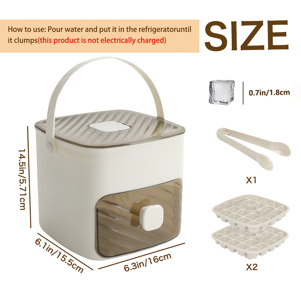 Ice Mold Designed for Making Ice at Home, 48-Compartment Cube of Ice Mold, Novelty Cube of Ice Tray with Lid, Easy Capping - Double Layer, Food Grade Plastic Storage Tray - Portable Design for Beverages, Tea & Coffee, Essential Kitchen Gadget