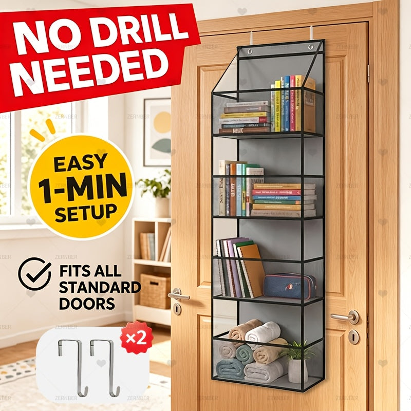 4/ 6 Layer Hanging Storage Bag - Foldable, Non-Woven, White/ Grey/ Black, Window Design, for Bedroom/ Bathroom/ Office, Space Saving