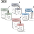 Overnight Oats Jars with Spoon Holders and Airtight Lids, Glass Breakfast Meal Prep Containers for Cereal Fruit and Yogurt, 16 oz and Mixed-Size Sets