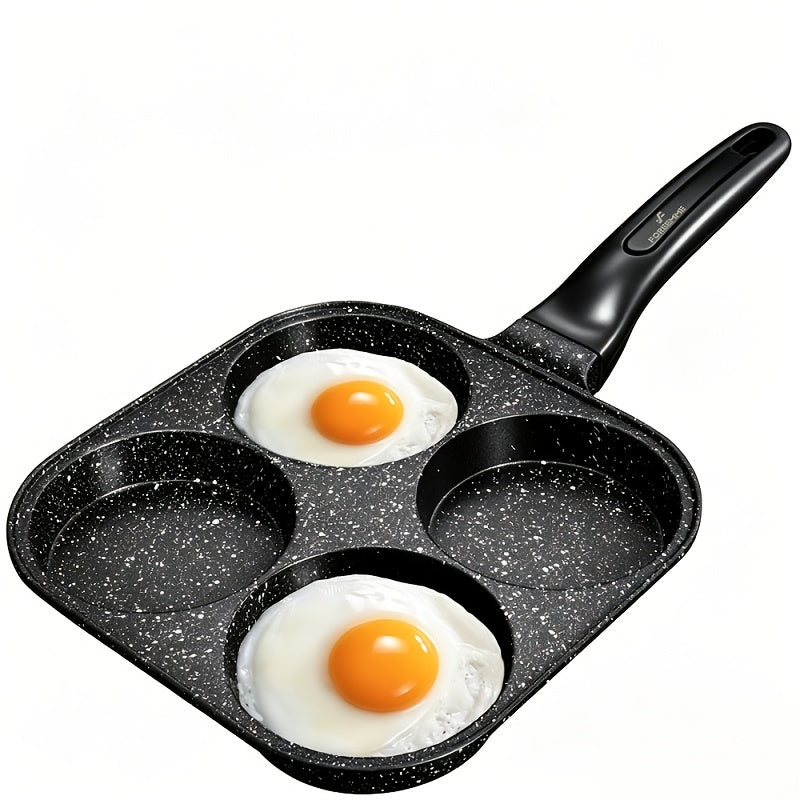 1pc Non-Stick Omelet Pan with Heat-Resistant Wooden Handle & Spray- Suitable for Eggs, Burgers, Skillet Meals - Dishwasher Frying Pan for Stoves, Compatible for Home Kitchen Cooking