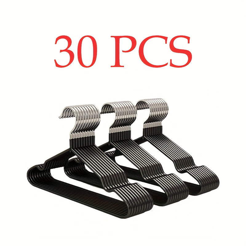100pcs/50pcs/30pcs, High Manganese Steel Coated Non-slip Hangers, Thickened And Reinforced, Upgraded Weight Capacity, Waterproof And Rust-proof, for Home Use, Commercial Use, Closet Organization And Storage, Coat Hangers, Suit Hangers, Space-saving