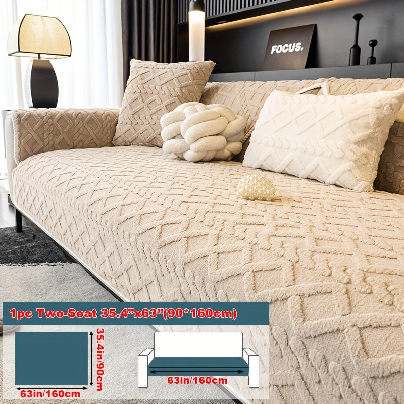 1pc Plush Sofa Mat, Pet Dog Friendly Sofa Cover, Couch Cover Plush And Delicate Soft Anti Slip Protection Sofa, Bedroom, Office, Living Room Decoration, Home Decoration Local Warehouse Send Out Goods