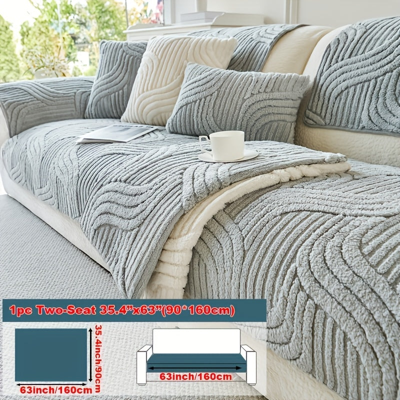 Modern Luxury Faux Non-Slip Sofa Pad, Bohemian Plush Slipcover, Non-slip, All Season, Easy Care, Machine Washable, Pet Friendly, Soft And Comfortable - Perfect for Living Rooms, Bedrooms, Office Home Decor