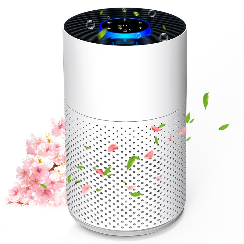Air Purifier for Home Allergies Pets Hair In Bedroom, 3-in-1 Filter Sleep Mode, Remove Dust Smoke Pollutants Odor, White Air Purifier for Home Bedroom with H13 True HEPA Filter for Smoke, Smokers, Dust, Odors, Pollen, Pet Dander