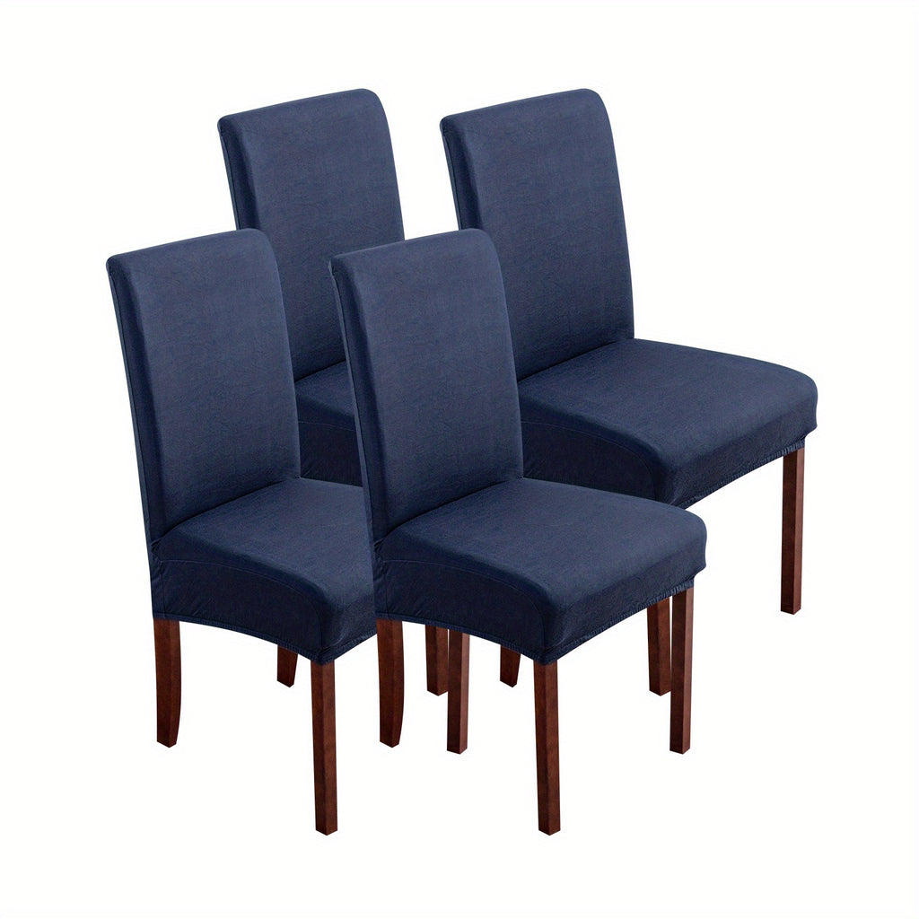 4pcs Set/6pcs Set Milk Elastic Home Kitchen Dining Chair Slipcover, Chair Cover, Furniture Protector For Wedding Office Living Room, Easy To Install, Suitable For Any Dining Chair.Halloween Gift, Halloween Home Decorations