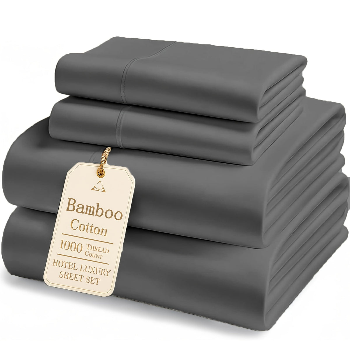 Bamboo Cooling Fitted & Flat Sheet Bedding Suitable for Hot Sleepers, Wrinkle-Resistant & Moisture-Wicking Bamboo Fiber, Deep Pocket Hotel Grade Bed Sheets with Double-Stitched Edges, Machine Washable for - for