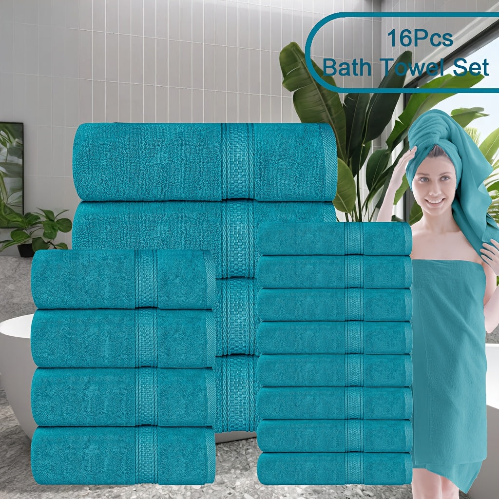 UToPantica 16pcs/8pcs Luxurious Soft Towel Set | 2/4 Bath Towels, 2/4 Hand Towels, 4/8 Washcloths Luxurious, Soft, Skin Friendly, Good Water Absorption, Quick Drying, Thickened Bathing Towel, Suitable For Home, Hotel, Travel, Fitness, Beauty SPA