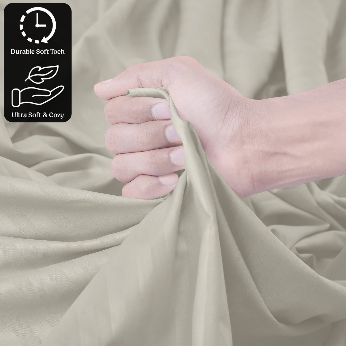 Lux Decor 4/3 Pieces Striped Bed Sheets Set - Hotel Luxury Sheets, Deep Pocket Up to 16 Inches, Extra Soft, Breathable Cooling Sheet & Pillowcases, Easy To Fit, Wrinkle Free, Fade & Stain Resistant Bedding Set