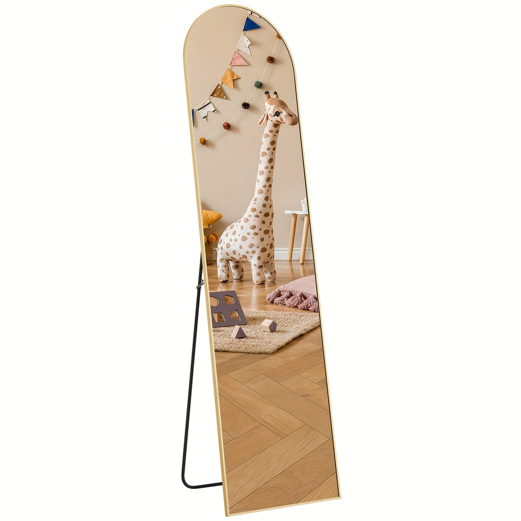 Idle Way 59x16 Arched Full-length Mirror, Vertical Or Tilted Full-length Mirror, Thin Frame, Suitable for Mother And Baby Room, Golden Or Black