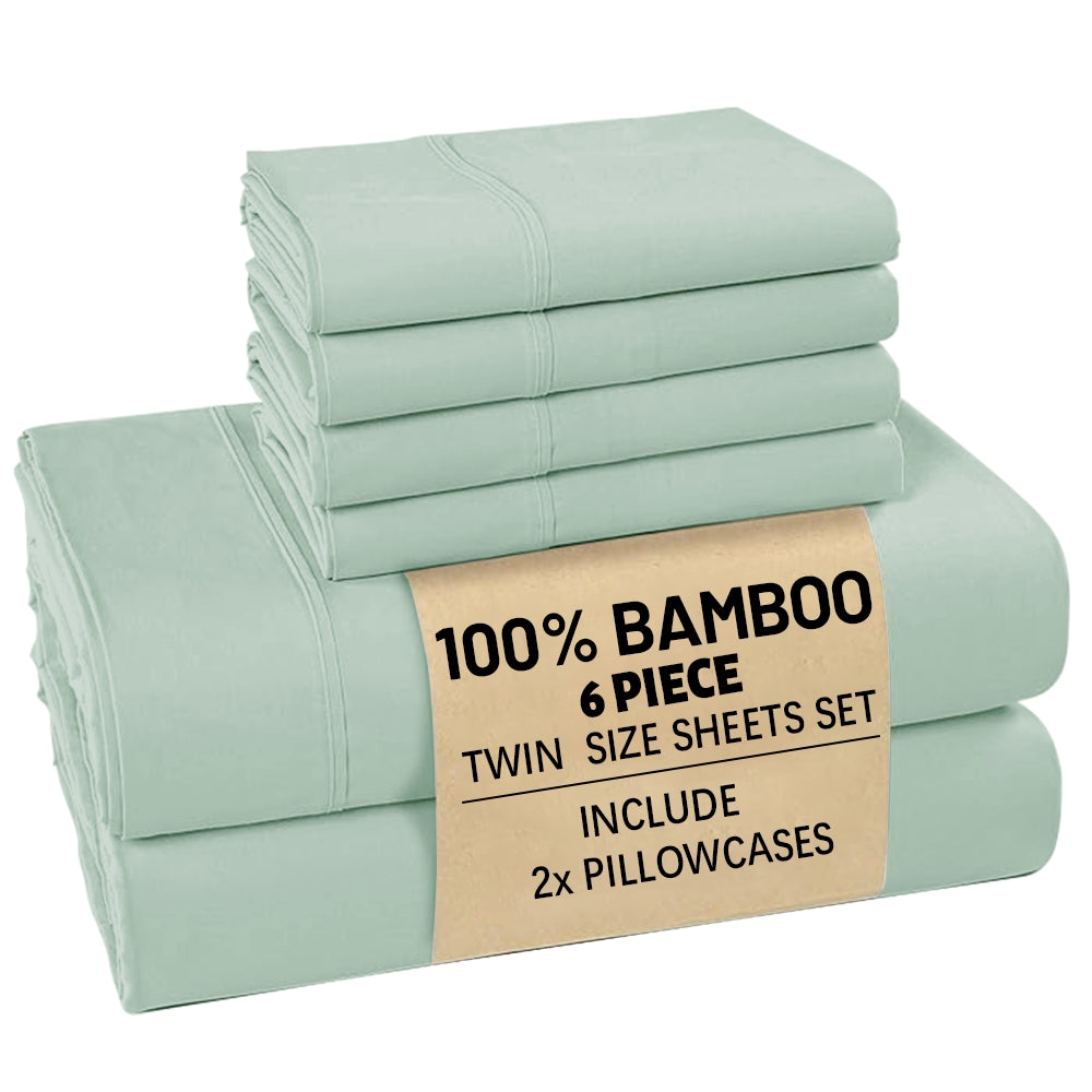 [Deep Sleep] 4/6pcs Bamboo Bed Sheet Set, Luxury Soft & Cooling Sheet Set For Hot Sleepers, 5 Star Hotel Experience Bed)Child Sheets Sets Deep Pocket Up To 16"Breathable Bedding For Room, Hotel 2200TC Bedding Sheets Queen Bed Sheets W/ Random Color