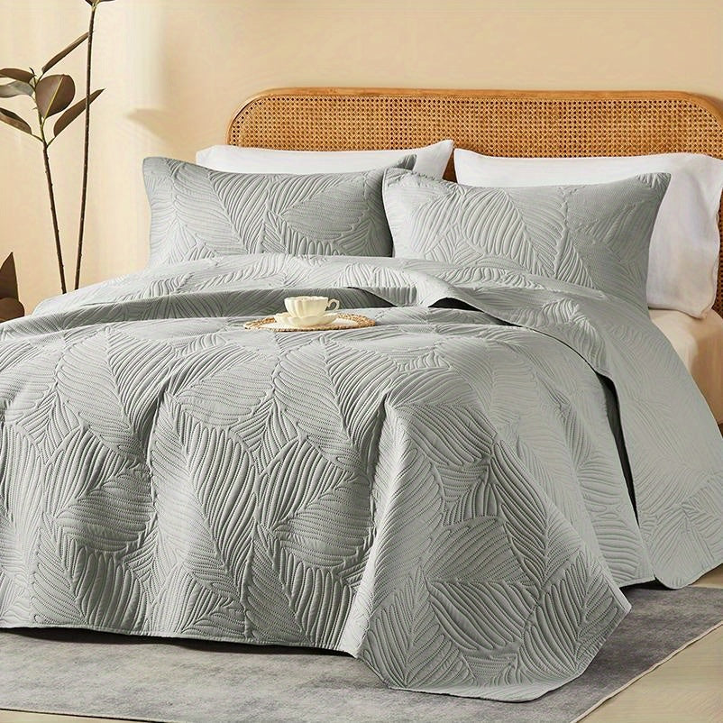 2/3pcs Cooling & Refreshing Summer Quilt Set - Multiple Colors Plus Random Color Available - Lightweight Breathable Microfiber Bedspread - Modern Coin Pattern Coverlet All Season - Holiday Gifts For Family Friends (1 Quilt, 1/2 Pillow Shams)