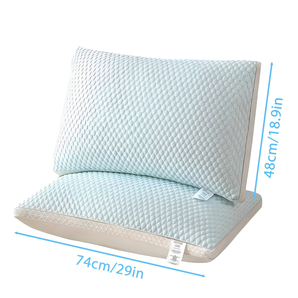 Soft Sleeping Pillow Pair, 2-Piece Blue or Gray Bed Pillows with Zipper Closure and Machine Washable Design for Bedroom, Dorm and Sofa Comfort