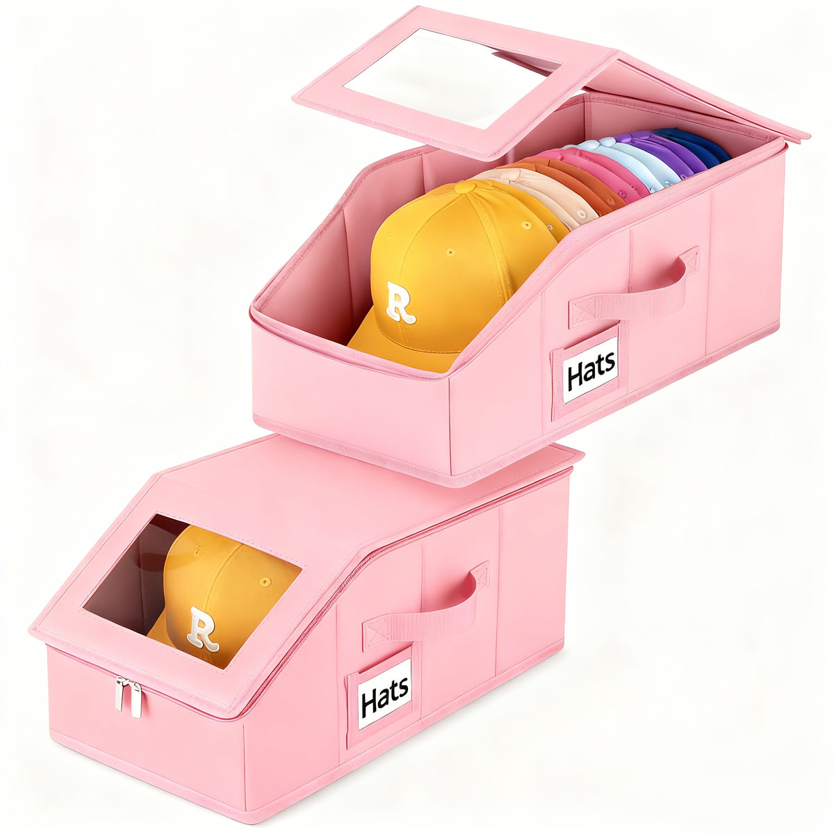 Stackable Hat Storage For Baseball Caps, 1pc/ 2pcs Hat Storage Boxes For Closet, Holds Up To 30 Caps With Cardboard, Hat Organizer For Women & Men