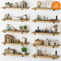 Floating Shelves 10-Piece Set, 15.8 x 5.9 Inch Wall Display Shelves for Books, Small Plants, Photos and Collectibles in Bedroom, Kitchen and Living Room