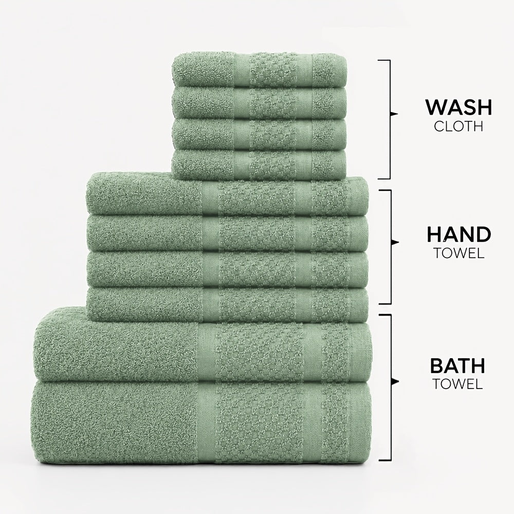 32pcs/16pcs/10pcs Bath Towel Set, 4pcs Bath Towels&2pcs Hand Towels&4pcs Washcloths, Solid Color, Cotton Towel, Absorbent, Quick-drying, Soft And Comfortable, Bathroom Supplies, Towels for Bathroom, Shower And Hotel