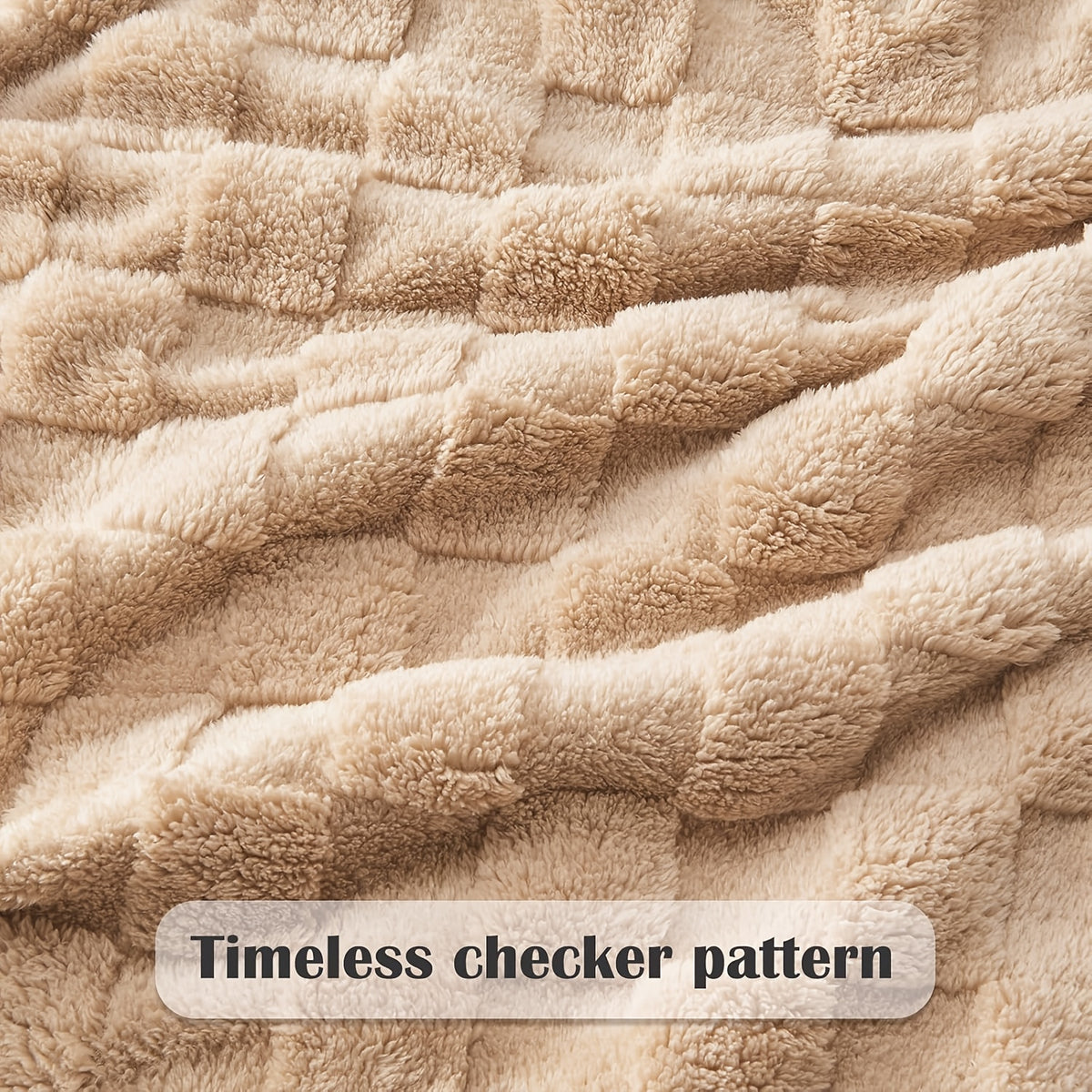 Checkered Fleece Throw Blanket, Soft Jacquard Microfiber Cover in Nine Colors and Three Sizes for Couch Lounging, Bedroom Layering and Cozy Holiday Gifts