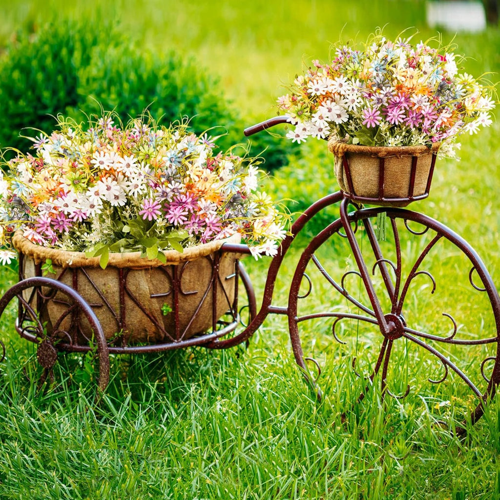 3 Bundles Wildflowers Artificial Flowers Outdoor Fake Daisy UV Resistant Wild Flower Bouquets Bulk Faux Plants Plastic Greenery for Decoration Vase Floral Arrangements Home Decor
