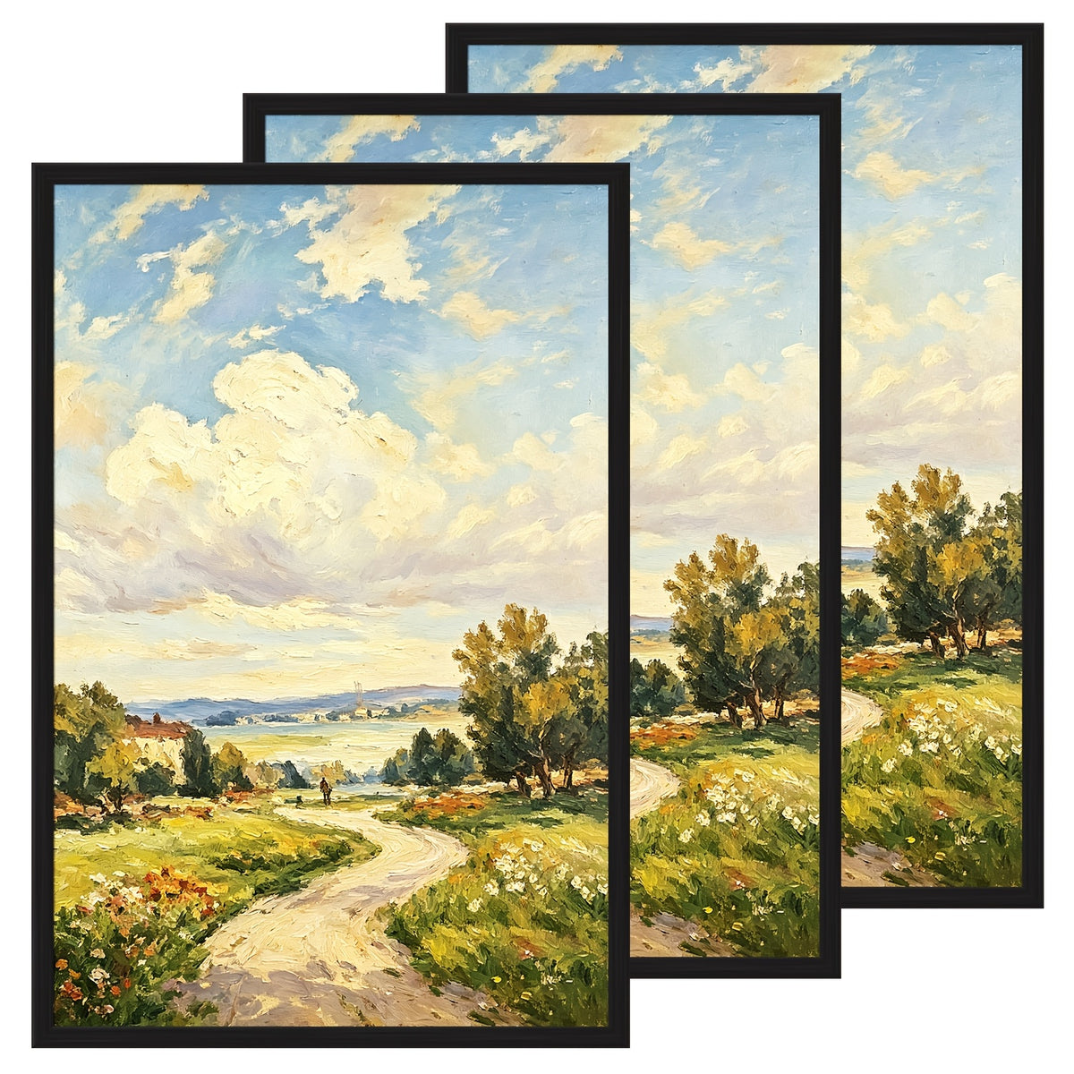 [3 Pack Black Frame] 3 Pack 12 Inchx18 Inch Frame Black, Poster Frames 12 Inch X 18 Inch for Horizontal Or Vertical Wall Mounting - Slide-In Photo Frame Strips, Scratch-Proof Wall Gallery Photo Frame