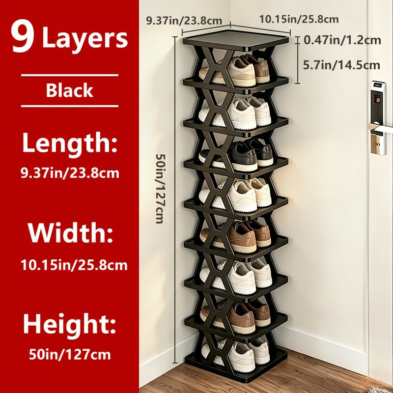 1pc Removable 4/6/9 Tier Shoe Rack, Space Saving Folding Shoe Rack for Home And Dormitory, Hallway, Living Room - Separate Narrow Shoe Rack for Indoor Doorway Storage. Holds Keys, Small Photo Frames, Etc.