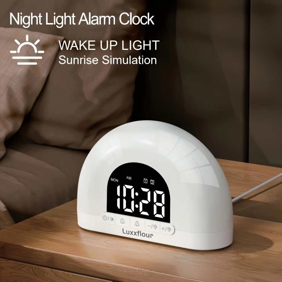 Luxxflour Sunrise Alarm Clock Light Atmosphere Lamp Dual Alarm Clock and Weekday Mode