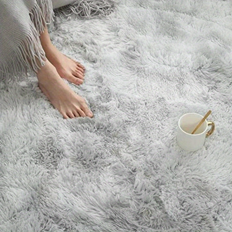 Tie-Dye Plush Area Rug, Soft Fluffy Machine Washable Carpet with Non-Slip Backing for Living Room, Bedroom and Office Decor in Four Colors