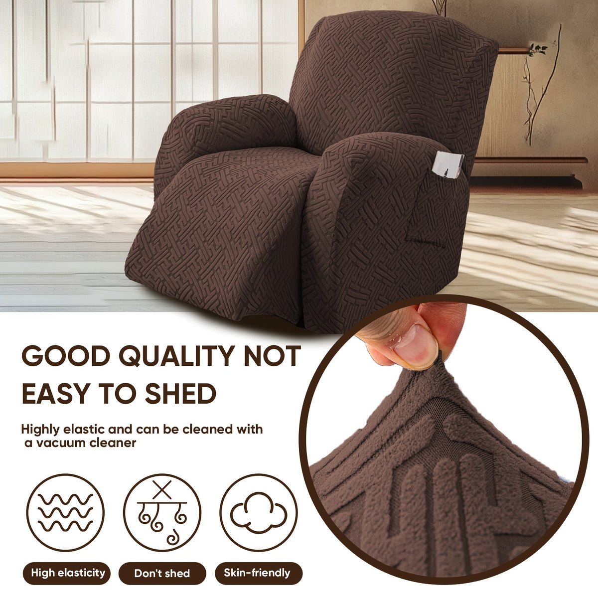 1SEAT 2026 NEW Recliner Slipcovers, Four Seasons Stretch Recliner Slipcover with Pocket, Removable, Washable, And Soft Recliner SlipChair Cover Suitable for Living Room Sofa Cover Home Decor, Easter Decorations for Home, St Patricks Day.