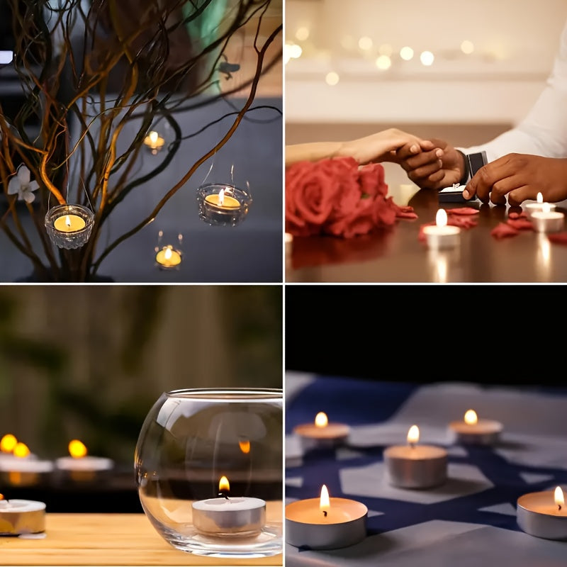 49/99pcs Unscented White Tea Wax Candles - Smokeless, Long-Lasting 2.5 Hour Burn Time for Weddings, Halloween, Christmas, Birthdays & More, Party Supplies, Home Decoration, Simple Decor, Timeless Style, Clean Burning, Holiday Shoppers, Gift Buyers