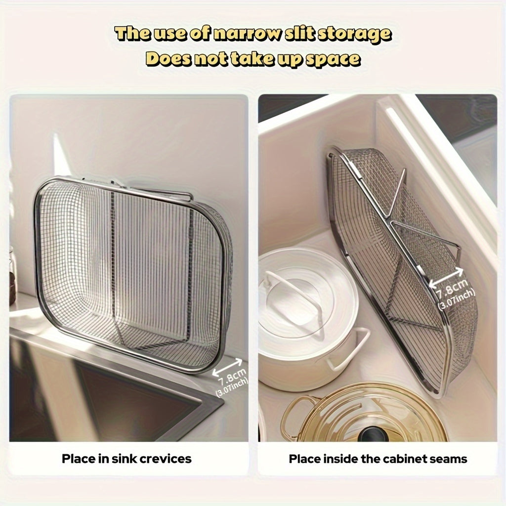 Telescopic Sink Colander, 201 Stainless Steel Adjustable Draining Basket, 13.39 x 9.45 Inch Listed Size for Washing Fruits and Vegetables in Home Kitchens