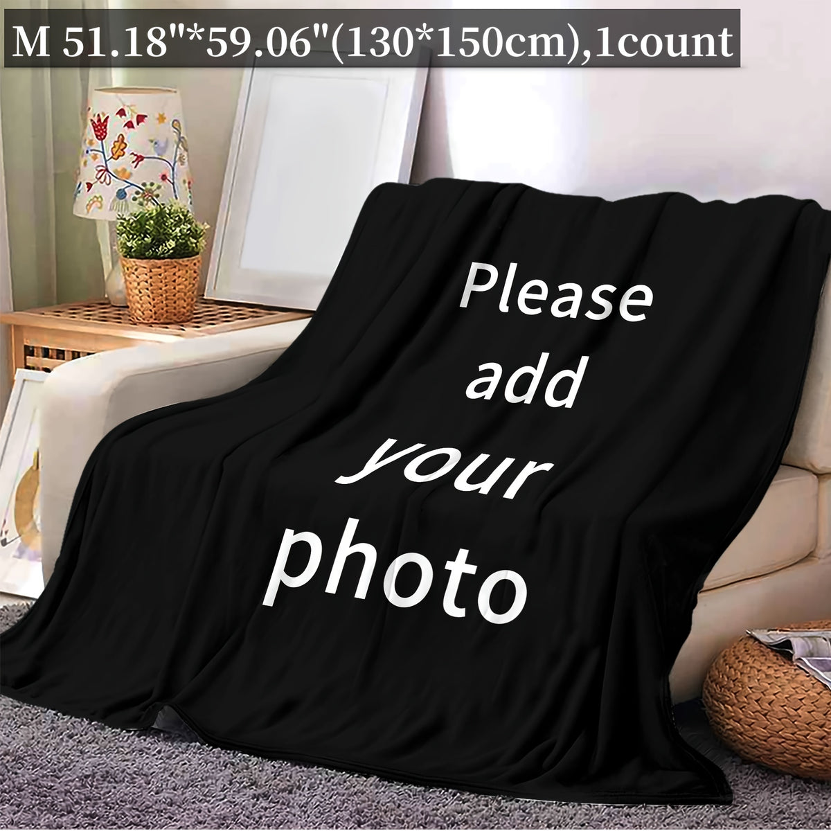 1pc of 280gsm 2DCustomized Photo Flannel Blanket- Soft, Warm, and Cozy| Perfect for Home, Travel and Office| Perfect Birthday and Anniversary Gifts| Modern Style with Printed Design| All-season Comfortable, Personalized Blanket