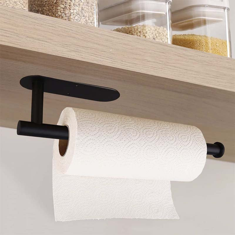 2-Pack Kitchen Paper Towel Holder, Creative Punch-Free Self-Adhesive Paper Towel Holder Under Cabinet, Wall-Mounted Towel Rack/ Towel Rack for Kitchen, Bathroom And RV - Adhesive for Kitchen And Bathroom, Can Hold Paper Rolls