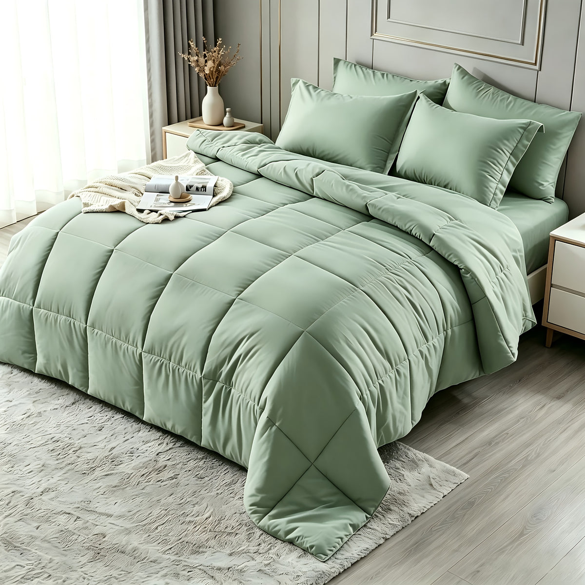 2/3pcs Bed Sheet Sets Queen Size, Double-Sided Tech Fabric, All-Season Comforter-Soft Breathable Quilt for Hot Sleepers & Night Sweats-Bedroom & Camping Use-for Couples & Solo User, 1 Comforter, 1/2 PillowCases, Bedding, Random Color