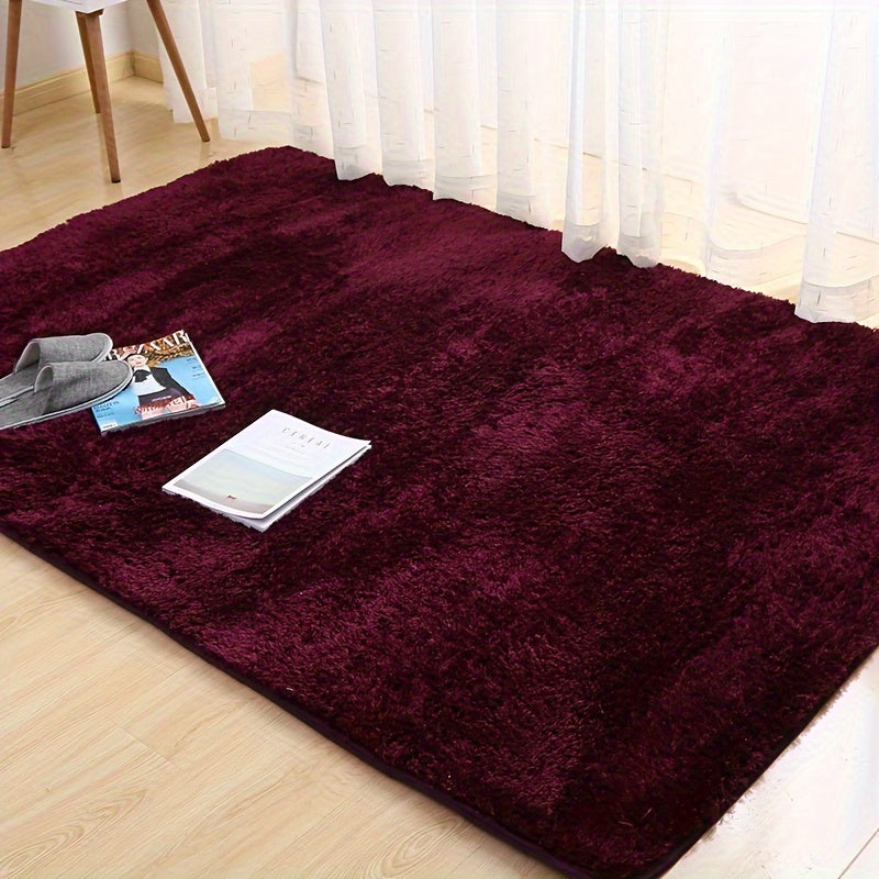 1pc Fluffy Area Rugs For Living Room, Shaggy Plush Rug For Bedroom, Soft Non Slip Floor Carpet For Bedside, Indoor DéCor