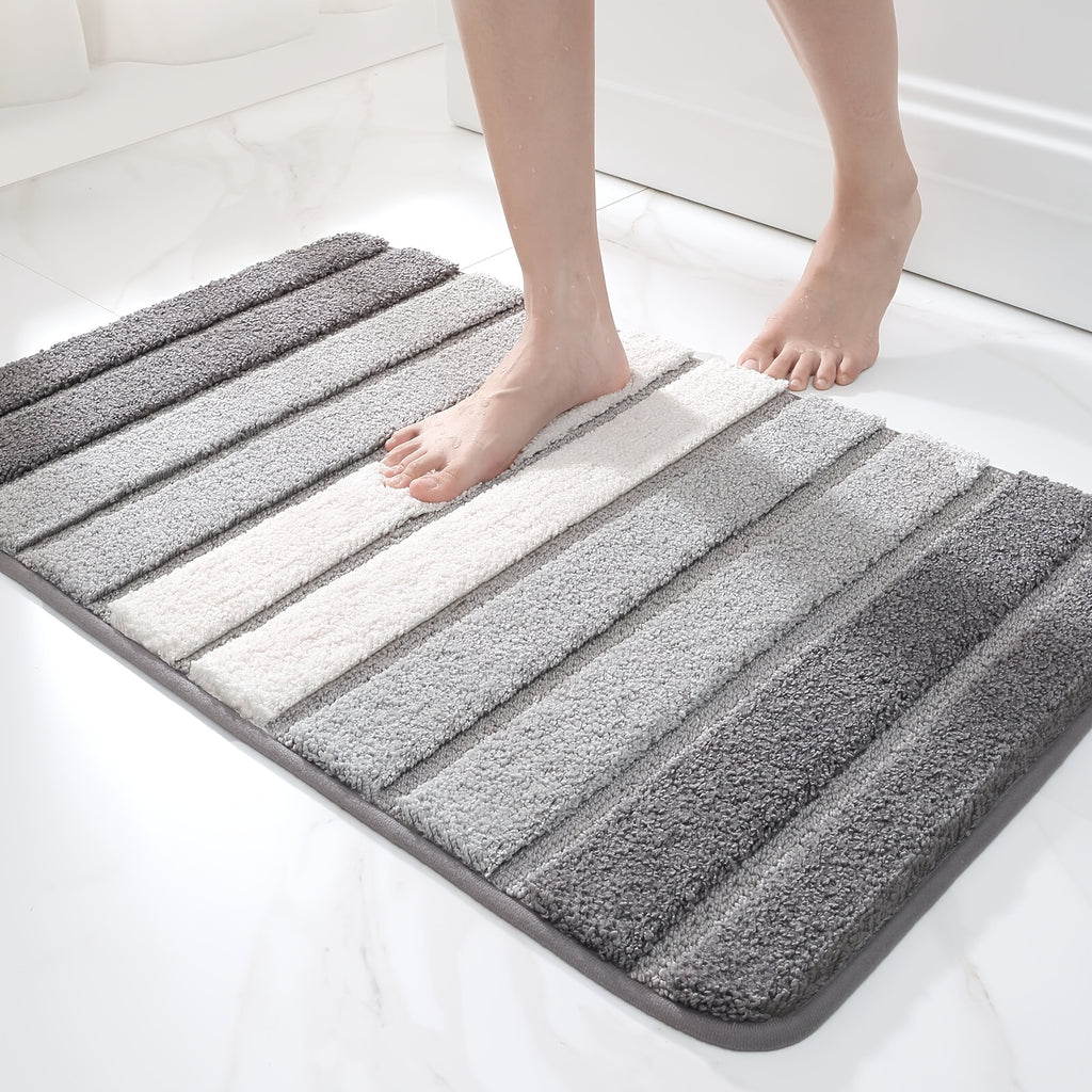 GTNSHUAI Extra Thick Luxury Chenille Bathroom Rug, Non-Slip Absorbent Bath Mat