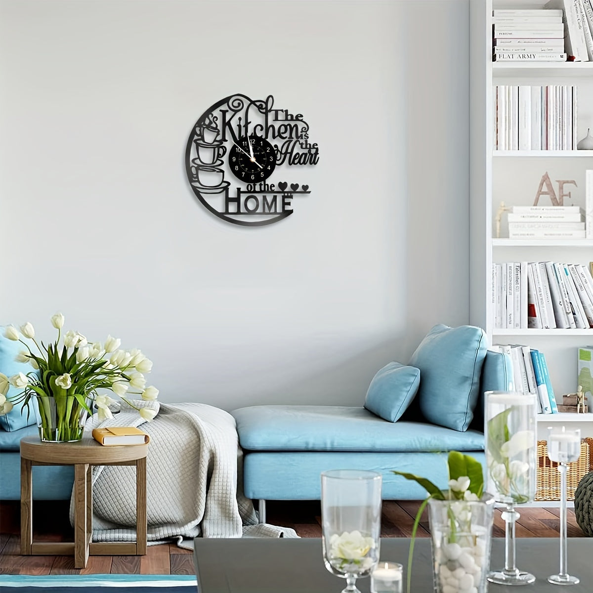 1pc Coffee Vinyl Record Wall Clock, Wall Decoration Art Decoration, Coffee Cup Design Wall Clock - Coffee Clock Silent Home Decoration, Living Room Bedroom Kitchen Bathroom, Christmas Gift/New Year Gift, Special Surprise